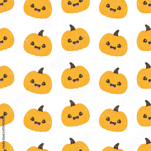 halloween seamless pattern with cute pumpkin