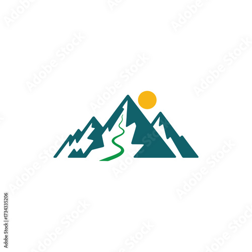 Mountain Logo Design – Outdoor Adventure, Hiking, and Nature Branding Symbol