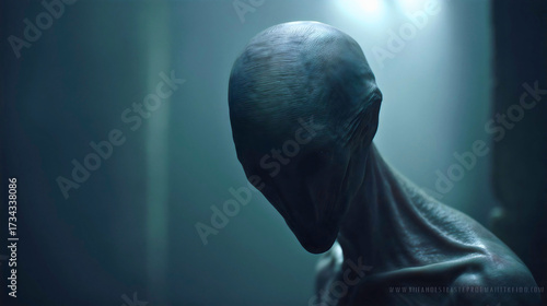 A close-up portrait of a scary, faceless monster, a terrifying and unsettling alien or demon from a nightmare, a concept of the unknown, horror and primal fear, a creepy and mysterious sci-fi creature
