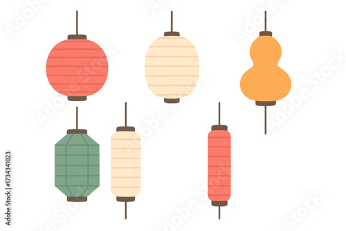 Vibrant decorative oriental lanterns for festive cultural celebrations, symbolizing tradition and joy in Asian cultures