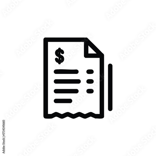 Financial Document with Dollar Sign and Text Lines Representing Business or Banking Records