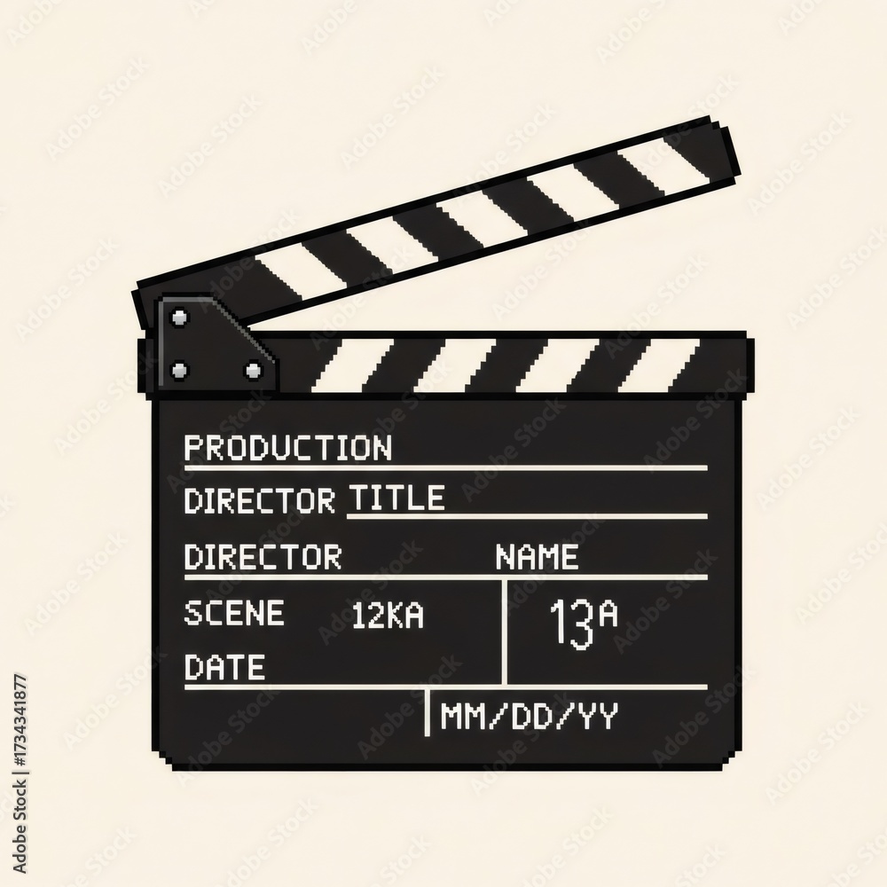 Obraz premium 黒板カットアウト白の背景に映画の制作