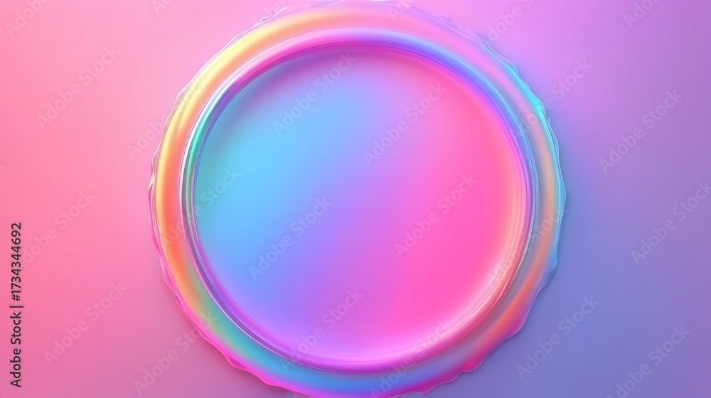 Obraz premium A vibrant circular frame displays a spectrum of pastel hues that blend smoothly creating a whical design.