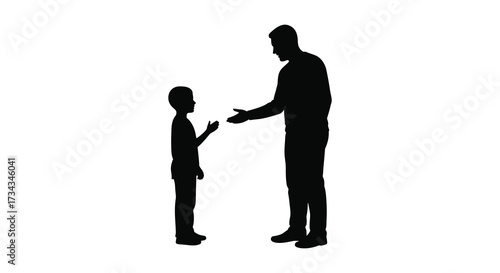 Father and son standing together a heartwarming family moment silhouette