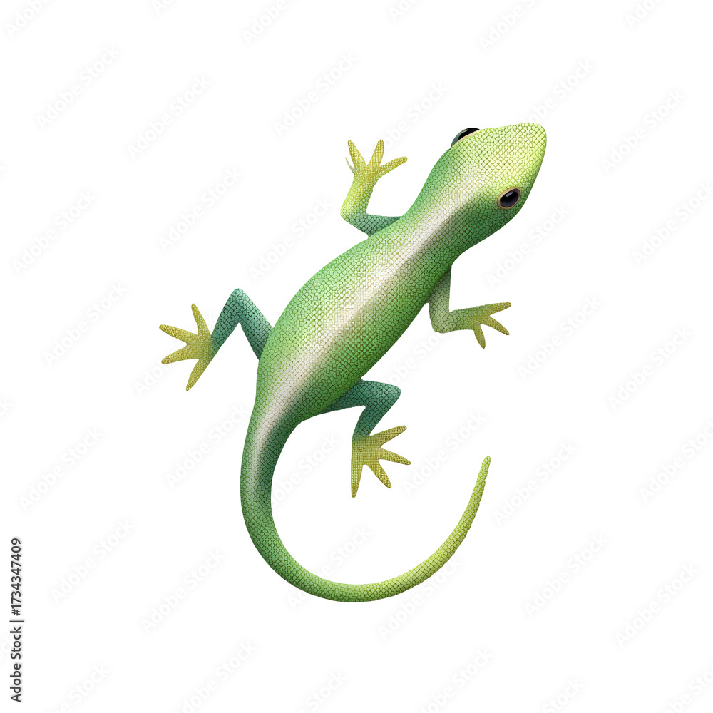 Fototapeta premium Isolated chameleon icon on a transparent vibrant animal illustration