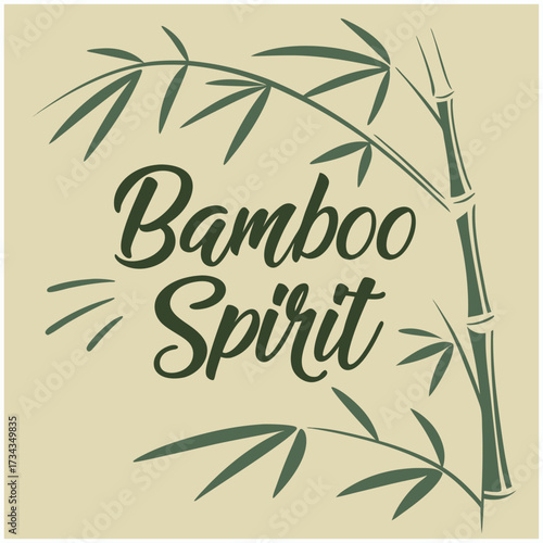 Bamboo Spirit Typography T-Shirt Design