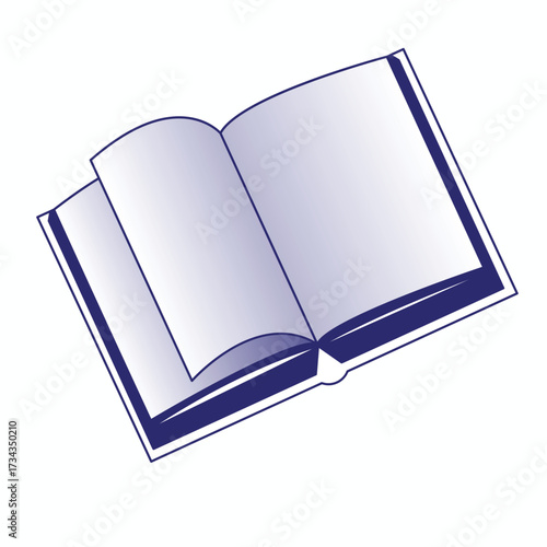 Open book with blank pages, isolated on white background