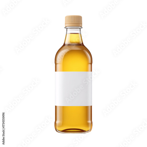 Isolated transparent sesame oil bottle icon on a in minimalist design