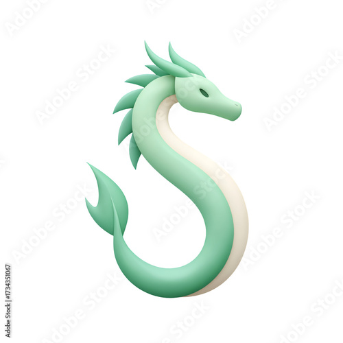 Isolated water dragon icon on transparent for vibrant designs