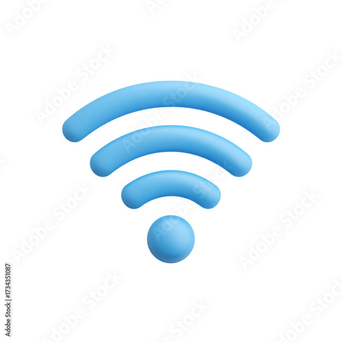 Isolated wifi icon on a transparent vibrant blue color digital design modern concept