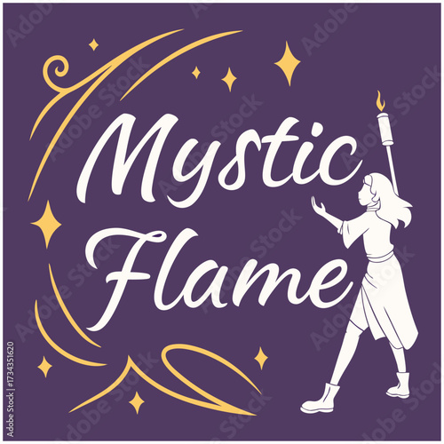 Mystic Flame Typography T-Shirt Design