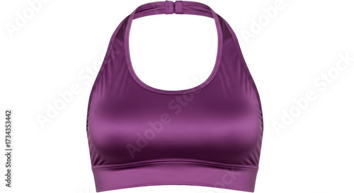 Obraz na plátně Isolated halter top sports bra in purple, racerback strap, perfect for fitness w