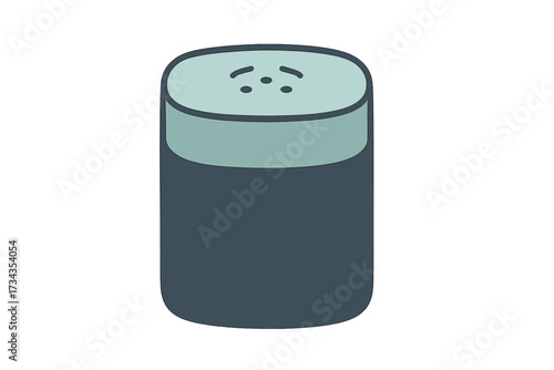 Modern kitchen condiment shaker with a minimalist design, rounded top, and holes for dispensing spices