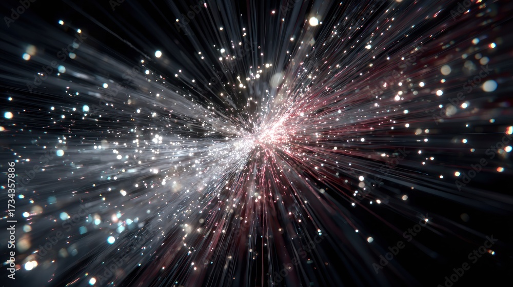 Naklejka premium Abstract burst of light particles