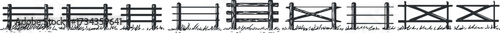 A collection of wooden fence designs ideal for rural and agricultural settings..