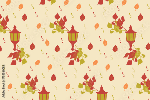 Warmth with Thanksgiving, Autumn harvest Seamless Pattern for Fabric, table linens, greeting cards, scrapbook paper, wall art