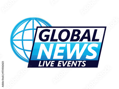 Digital 3D illustration concept of social media marketing success and global business service network technology logo design