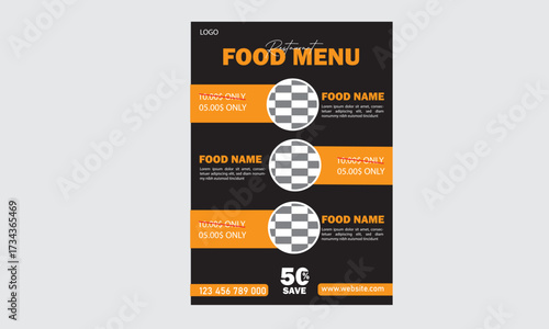 corporate minimal restaurant food menu design template 