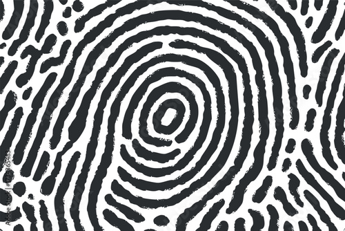 Abstract illustration of a fingerprint pattern in black and white for design and security themes..