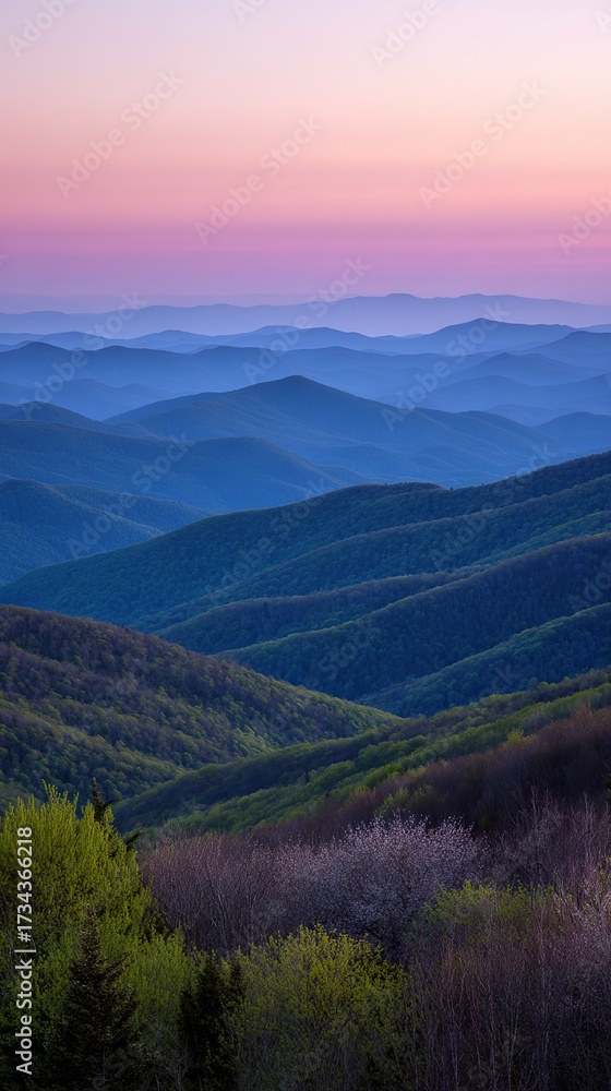 Fototapeta premium Mountain range at dawn