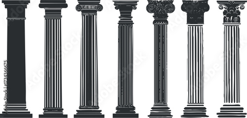 A collection of various architectural columns showcasing different styles and designs for inspiration..