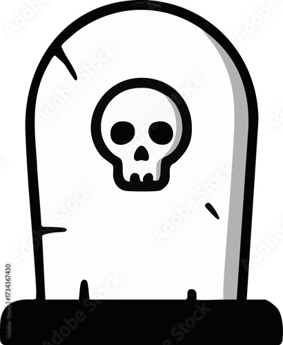 Gravestone with Skull