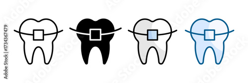 Braces Icon Set Multiple Style Collection