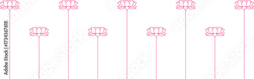 Indian Lotus Floral Motif Decorative Border	