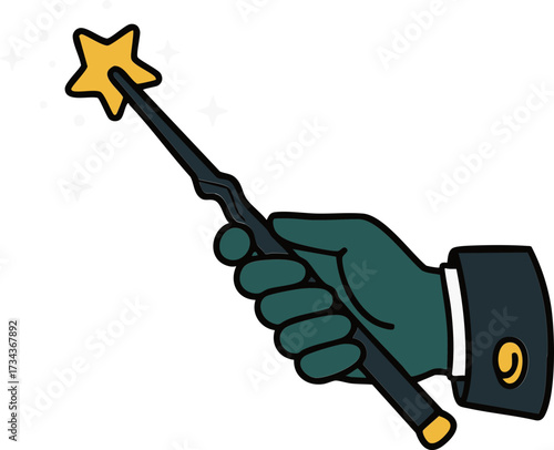 Witch Hand with Magic Wand