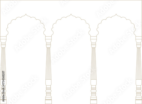 Indian Traditional Arch Pavilion Design Element