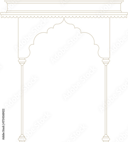 Indian Traditional Arch Pavilion Design Element