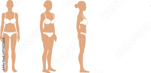): female nude flat design collection