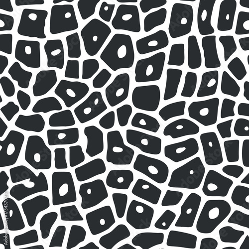 Stylish abstract black and white pattern with organic shapes and smooth contours for modern design..