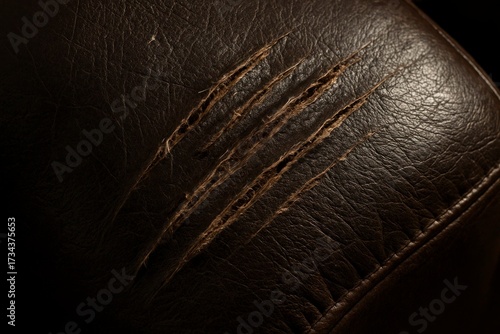 Cat Claw Scratches on Leather Sofa