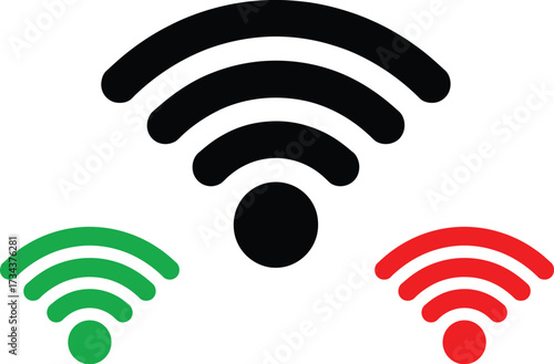 Black wifi symbol icons