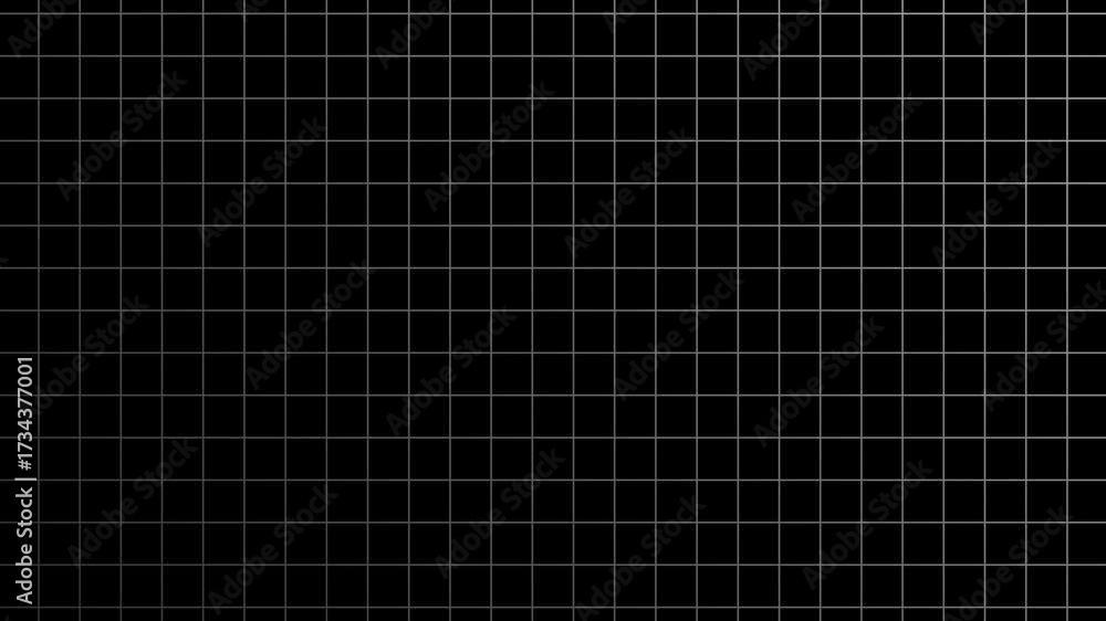 Stop motion animation grid paper texture background. Crumpled Black Paper 4k quality
