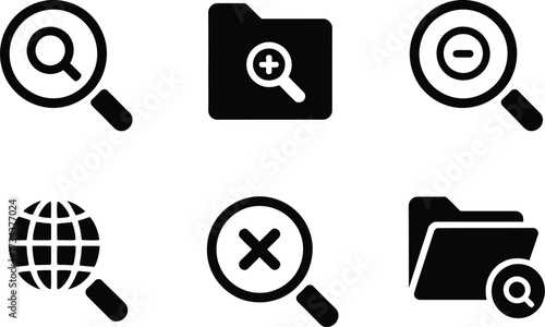 Search icons isolated on white background, vector illustration of a set  icons