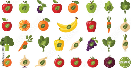 Fresh vibrant produce flat lay showcases healthy eating lifestyle