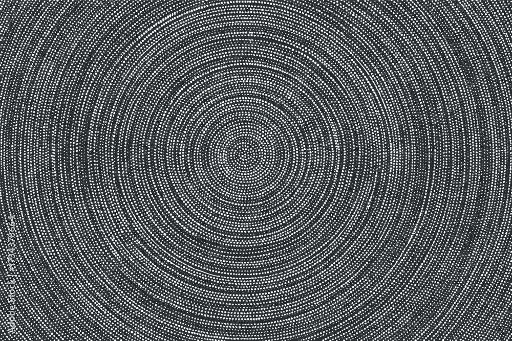 Fototapeta premium Abstract black and white circular pattern showcasing dynamic concentric circles and swirls..