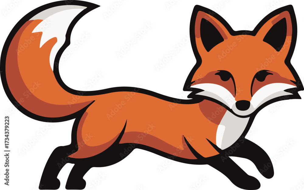 Obraz premium Minimalist logo design featuring fox