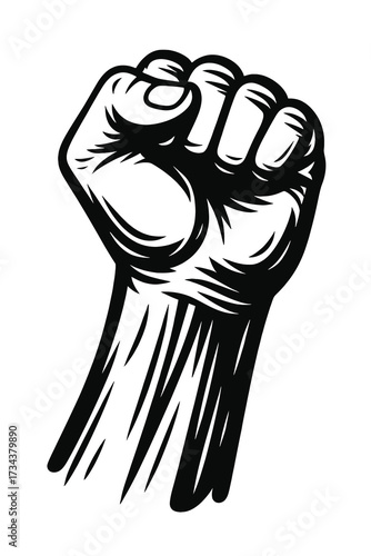 Heroic fist raised