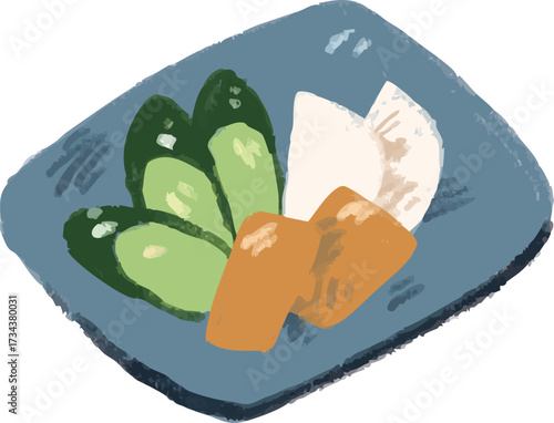 お新香のイラスト