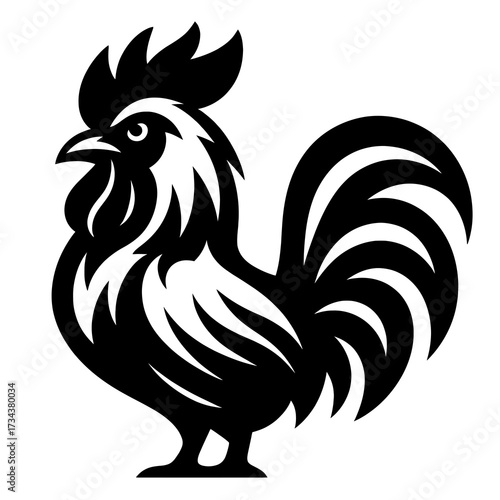 Standing rooster vector