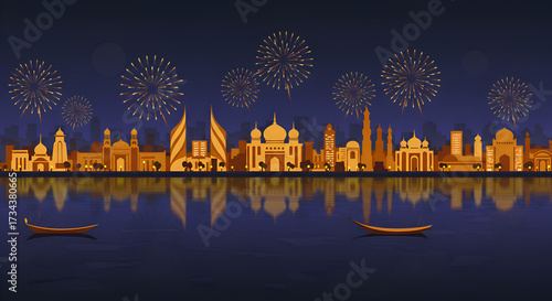 Wallpaper Mural Illuminated City Skylines of Various Cultures. Torontodigital.ca