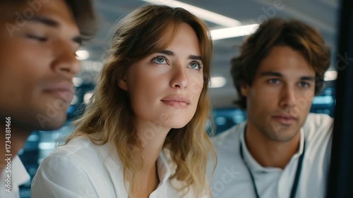 Wallpaper Mural Cinematic footage of diverse professionals collaborating in a data center with Chinese IT solutions, highlighting teamwork and global tech integration. Torontodigital.ca