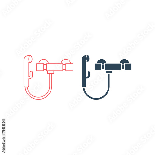 Bidet vector illustration icons set