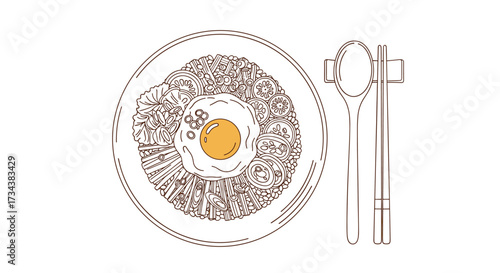 Delicious fried rice dish with a sunny-side-up egg and chopsticks.
