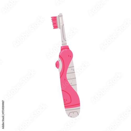 Electric Brush as Oral Hygiene and Dental Object and Element Vector Illustration