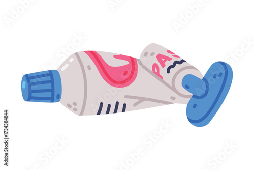 Toothpaste Tube as Oral Hygiene and Dental Object and Element Vector Illustration