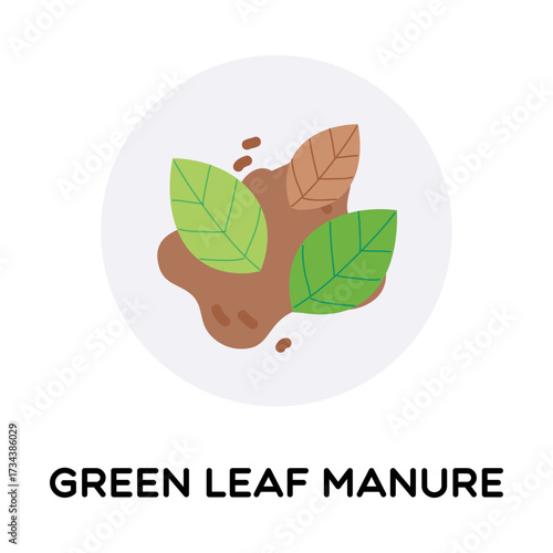 Green Leaf Manure as Organic Farming Vector Illustration